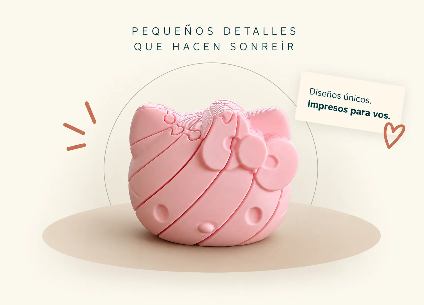 Maceta rosada impresa en 3D con detalles inspirados en una frutilla